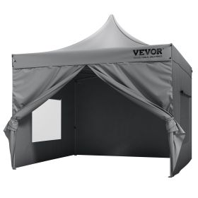 VEVOR 10x10 FT Pop up Canopy with Removable Sidewalls, Instant Canopies Portable Gazebo & Wheeled Bag, UV Resistant Waterproof (default: default)